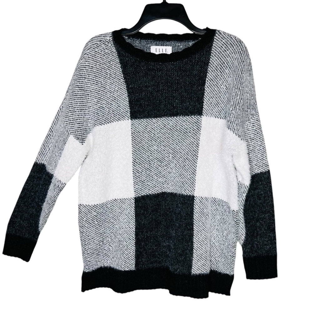 Elle Color Block Crew Neck Sweater